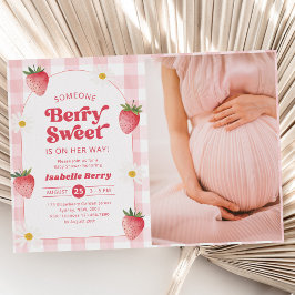 Daisy Jordberry Berry Sweet Baby Shower Photo Inbjudningar
