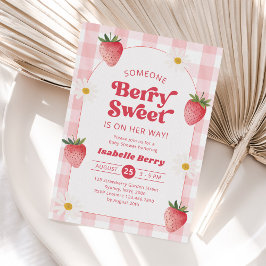 Daisy Jordberry Berry Sweet Flicka Shower Inbjudningar