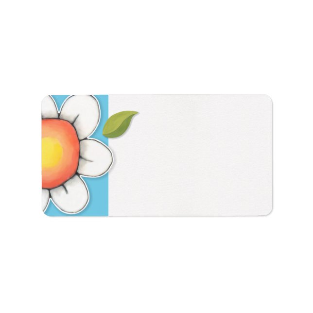 Daisy Joy Blue Address Label Adressetikett (Framsidan)
