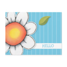 Daisy Joy Blue Hej Postcard