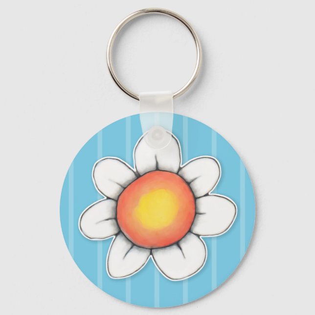 Daisy Joy Blue Keychain Nyckelring (Framsida)