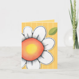Daisy Joy gult rand Note Card Kort