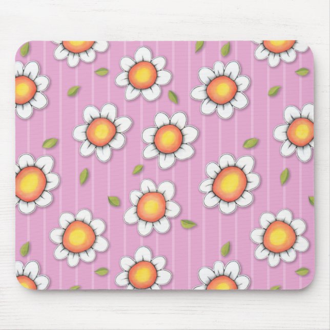 Daisy Joy rosa Daisys Mousepad Musmatta (Framsidan)