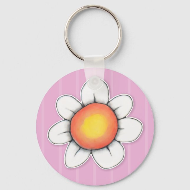 Daisy Joy rosa Keychain Nyckelring (Framsida)