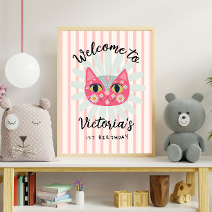 Daisy Kattunge Ansikte PurrFect-Födelsedagsfest Poster