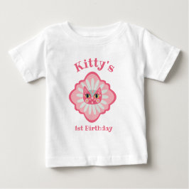 Daisy Kitty katt Ansikte 1:a födelsedag T Shirt