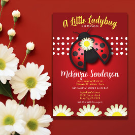 Daisy Ladybug Baby Shower - Red and Black Themme Inbjudningar