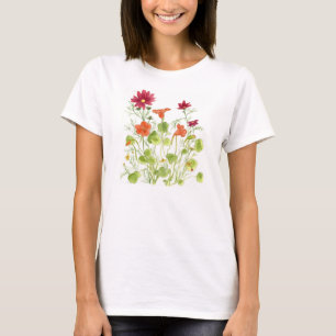 Daisy Ladybugs Nasturtium Flowers Tee