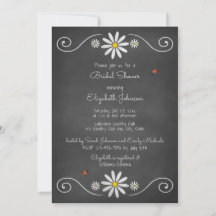 Daisy Ladybugs Rustic Chalkboard Möhippa