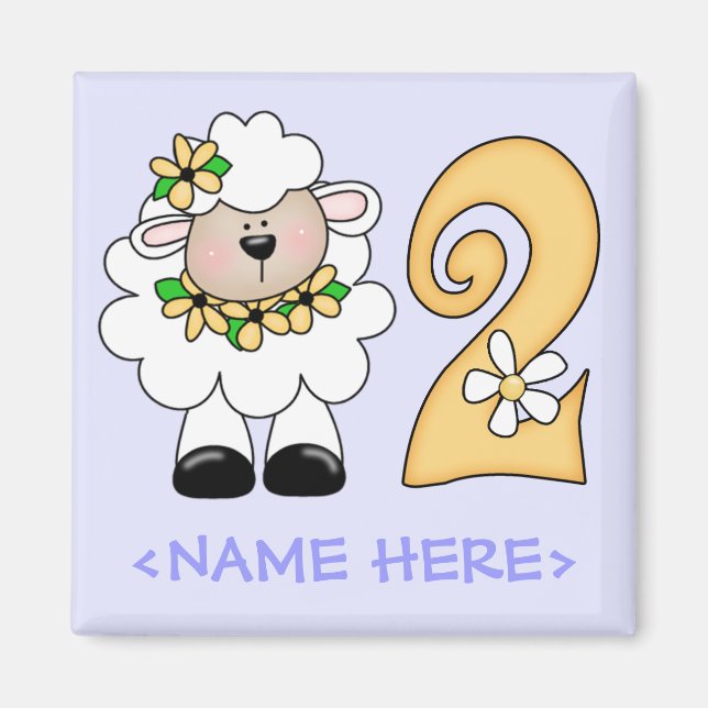 Daisy Lamb 2:a födelsedagen Magnet (Framsidan)