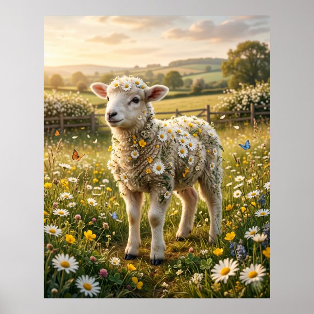 Daisy Lamb Vårbete Poster (Framsidan)