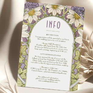 Daisy Lavender Bröllop Infoga INFO Art nouveau Inbjudningar