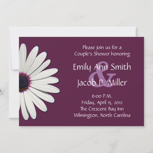 Daisy Lila Couples Shower-inbjudningar Inbjudningar (Framsida)