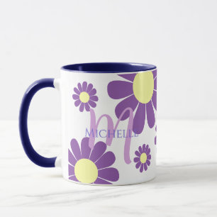 Daisy Lila Monogram Mugg