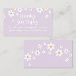 Daisy lila Retro Baby Shower Bokar för Baby Tilläggskort