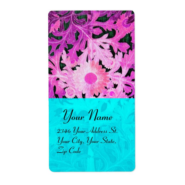 DAISY, lila violett blåturkas svart Fraktsedel (Framsidan)