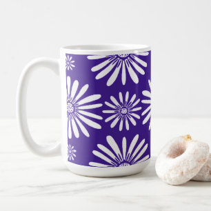 Daisy Lila White Blommönster Kaffemugg