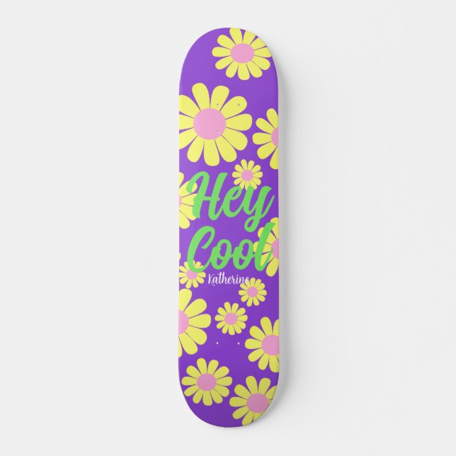 Daisy Lilac-Grönt Mini Skateboard Bräda 18,5 Cm (Framsida)