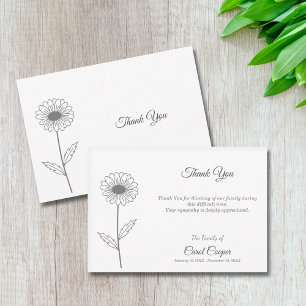 Daisy Line Art-Tackkort-kort Tack Kort
