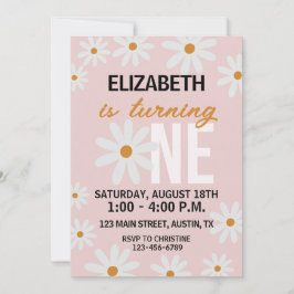 Daisy Little Girls Första födelsedagsinbjudan Inbjudningar