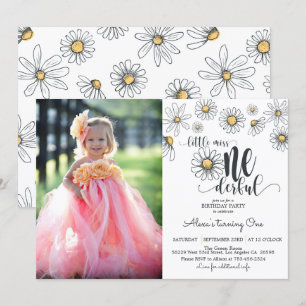 Daisy Little Miss ONEunderbara inbjudan w/Photo -