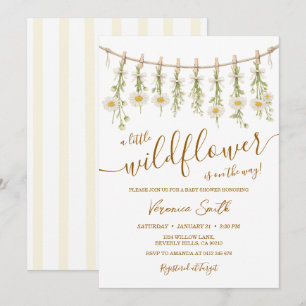 Daisy Little Wildflower Baby Shower-inbjudan Inbjudningar