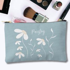 Daisy Makeup Pouch - Blommigt Botaniskt Grönt Bag