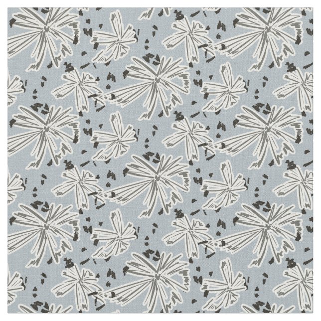 Daisy meadow - blue  tyg (Närbild)