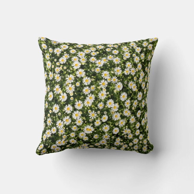 Daisy Meadow Polyester Throw Pillow Kudde (Baksida)