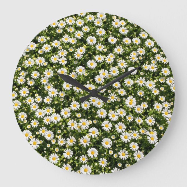 Daisy Meadow Wall Clock Stor Klocka (Framsida)