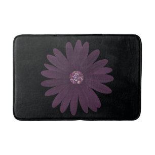 Daisy med fetma lilor med glitter i mitten badrumsmatta