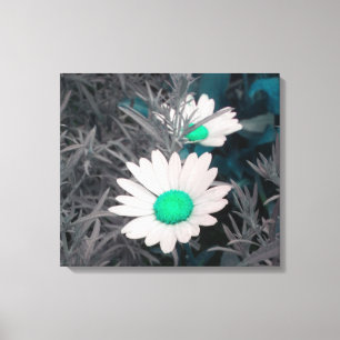 Daisy (med Grönt) arbetsyta med omformad arbetsyta Canvastryck