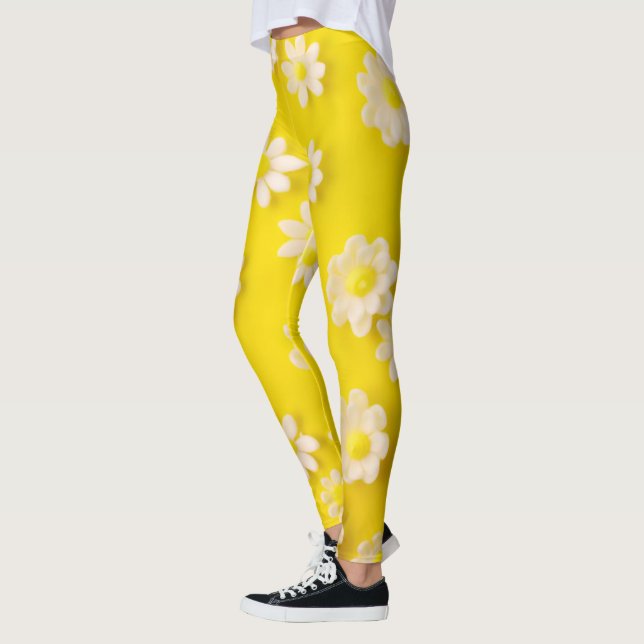 Daisy med gultens bakgrund leggings (Vänster)