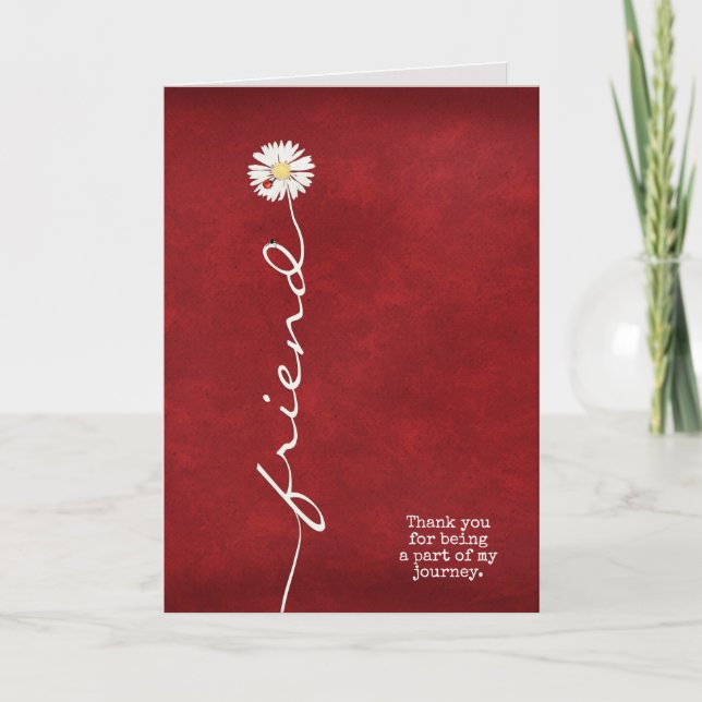 daisy med ladybugs för vänskapligt tack kort (Framsida)