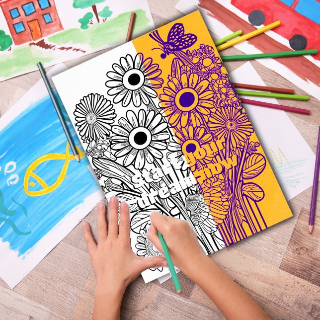 Daisy med utskrivbara sidor med fjäril-färgning poster (Customize the text OR remove then download and print out at home for therapeutic coloring fun.)