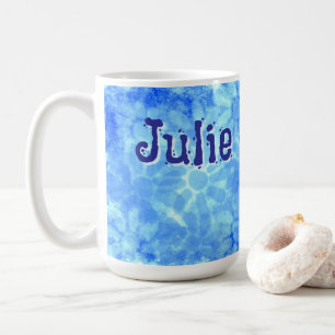 Daisy med varierad blå Blommigt, blomma Personlig Kaffemugg