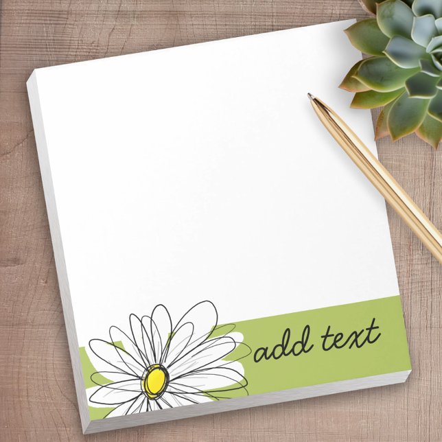 Daisy med vit vit visuell Anpassningsbar Anteckningsblock (Personalized Notepad)