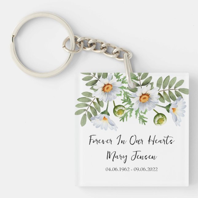 Daisy Memorial Funeral Photo Keychain (Framsidan)