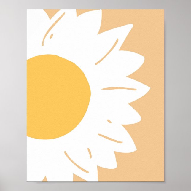 Daisy – Minimalistisk blomsterkonst för väggar Poster (Framsidan)