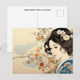 Daisy mode Ukiyo-e konststil Vykort
