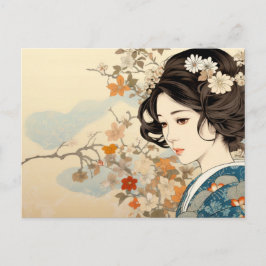 Daisy mode Ukiyo-e konststil Vykort
