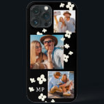 Daisy Monogram 3 Photo Collage Trendig Modern Girl<br><div class="desc">Daisy Monogram 3 Photo Collage Trendig Modern Girly Phone Case har en fotokollage av tre av dina favoritfoton med personligens monogram i ett elegant-vitt skript på en svart bakgrund som accentueras med vita daisy. Anpassa genom att redigera texten i den angivna textrutan. Perfekt för födelsedag, jul, Mors dag, syster, BFF...</div>