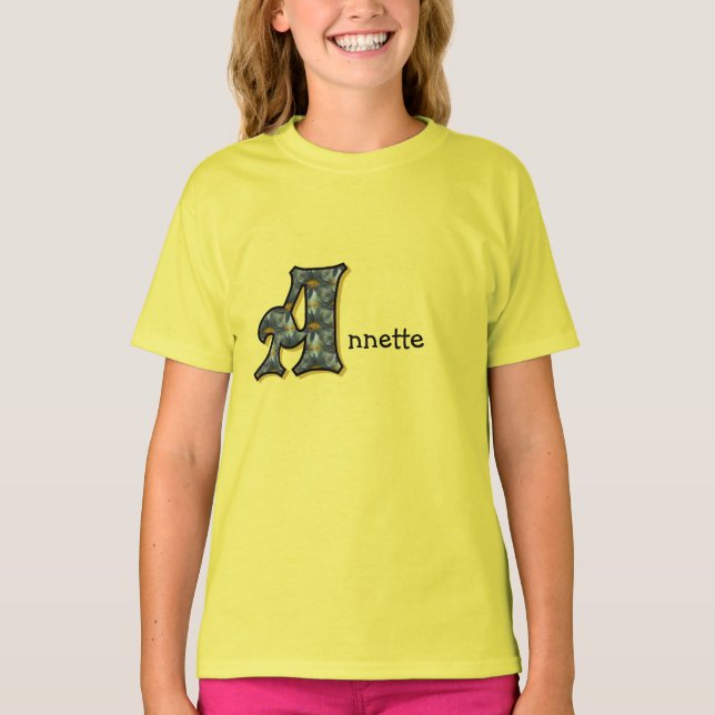 Daisy Monogram Initial A Personlig Tröja (Framsida)