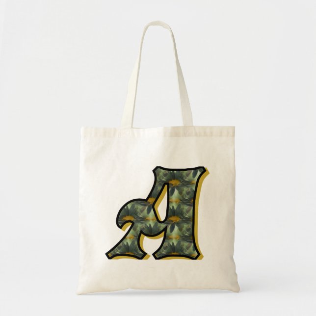 Daisy Monogram Initial A Tygkasse (Framsidan)