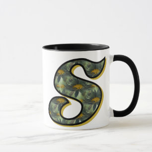 Daisy-monogram initial S Mugg