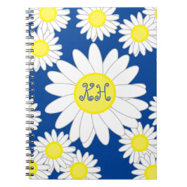 Daisy Monogram marin vit och Gult Anteckningsbok