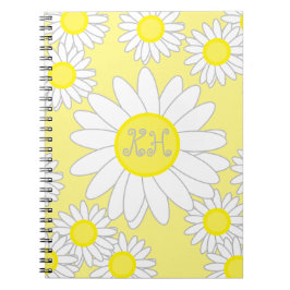 Daisy Monogram White and Gult Tote Bag Anteckningsbok