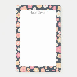 Daisy Mönster ANPASSNINGSBAR Chic Monogram Personl Post-it Block