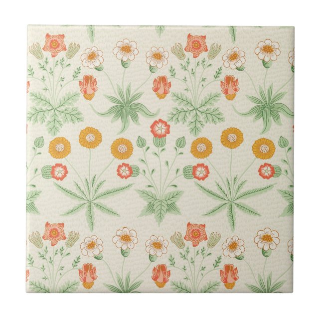 Daisy Mönster av William Morris Kakelplatta (Framsidan)
