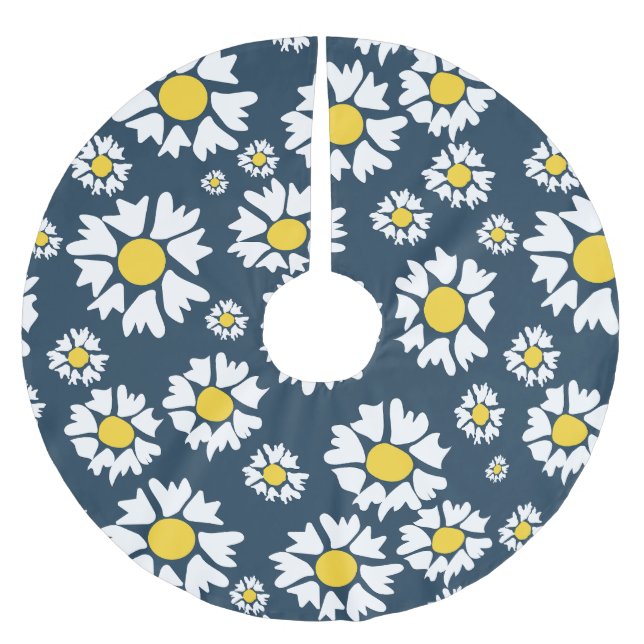 Daisy Mönster, Blommönster, vita Daisy Julgransmatta Borstad Polyester (Framsidan)